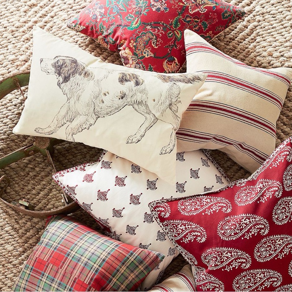 New Pottery Barn Johanna Floral Printed Pillow Cover - Reds - 20” #1